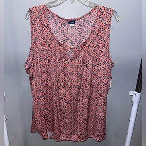 Floral Sleeveless Top - Pink and Black